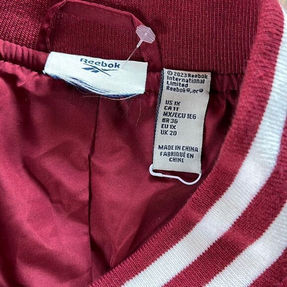 Forever 21 x Reebok Plus Size Quilted Reebok Varsity Jacket Burgundy Size 1X NWO - Picture 4 of 7